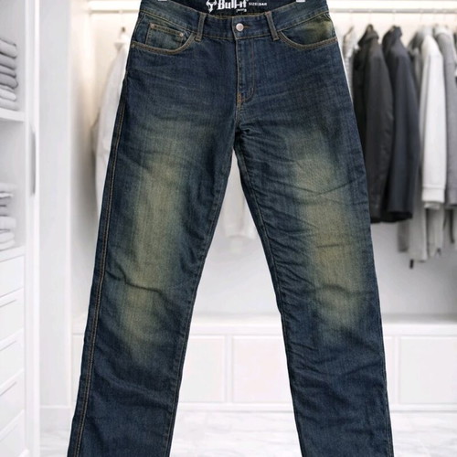 Bull-It Moto Jeans like new, size 34R, blue-green