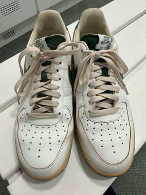 Nike Air Force athletic shoes like new, beige and green