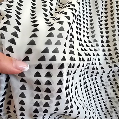 Long airy dress with black and white pattern, size S
