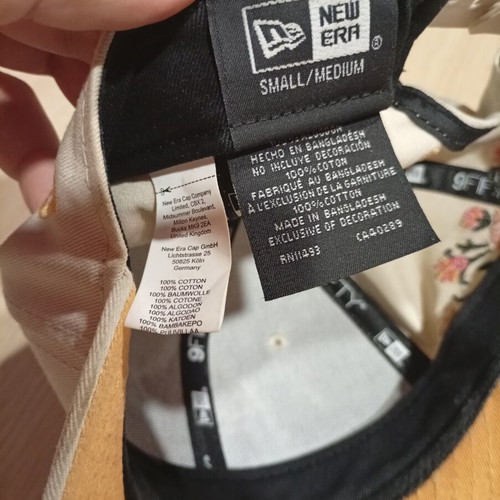 New Era NY baseball cap, beige with floral embroidery