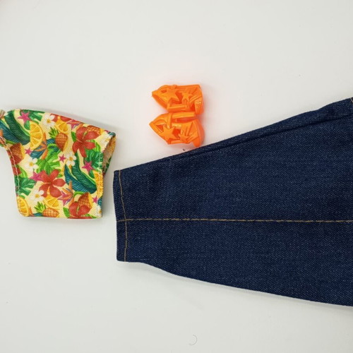 Dress, blouse and shoes for fashion dolls
