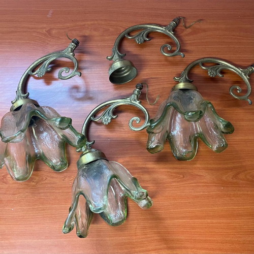 Bronze wall lights used, set of 4 pieces