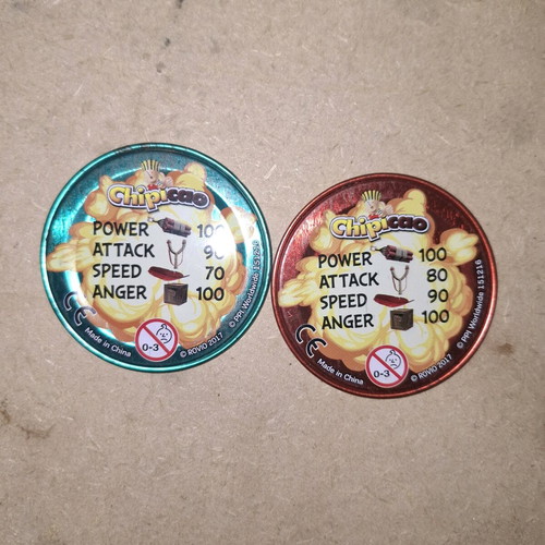 Angry Birds used Chipicao caps, set of 2 pieces