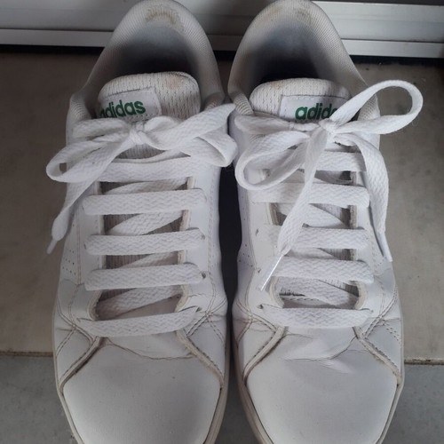 Adidas sneakers used, size 36 with glued sole, white and green