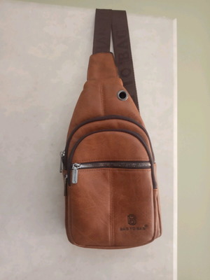 Men's crossbody bag Bag to Bag new, tan synthetic leather