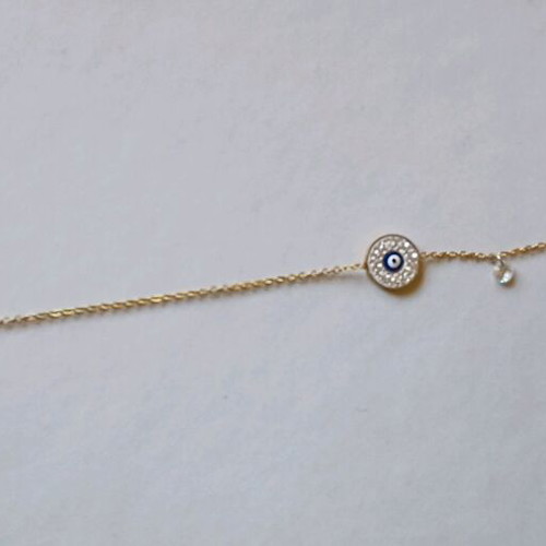 Steel bracelet chain eye design like new, gold color
