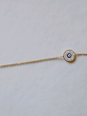 Steel bracelet chain eye design like new, gold color