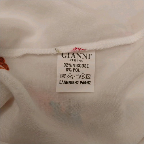 Gianni white floral summer blouse size L like new