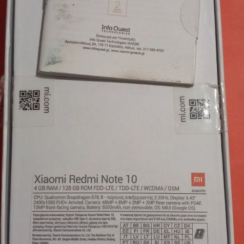Redmi Note 10 box new without accessories