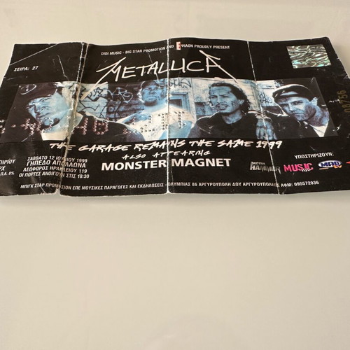 Metallica collectible ticket 1999 like new