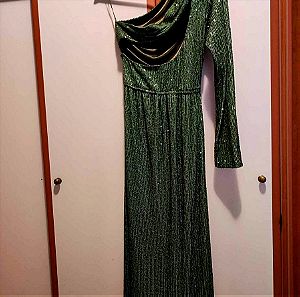 Εντυπωσιακό πράσινο φόρεμα με παγιέτες Nazezdha