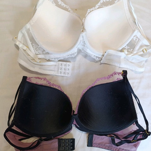 Lace bras size 85C new, pack of 2, black and white