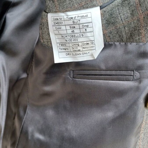Men's gray wool double-breasted suit Portobello's new
