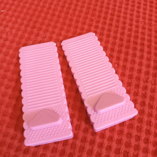 Silicone door stop set of 2 pink wedges