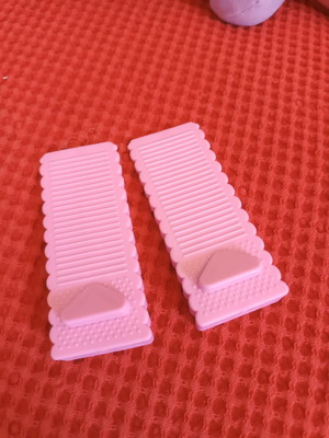 Silicone door stop set of 2 pink wedges