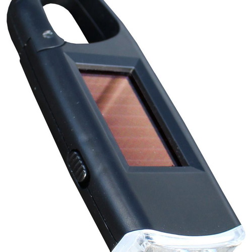 PowerPlus VIPER Solar Flashlight with 2 LEDs and Carabiner Clip new