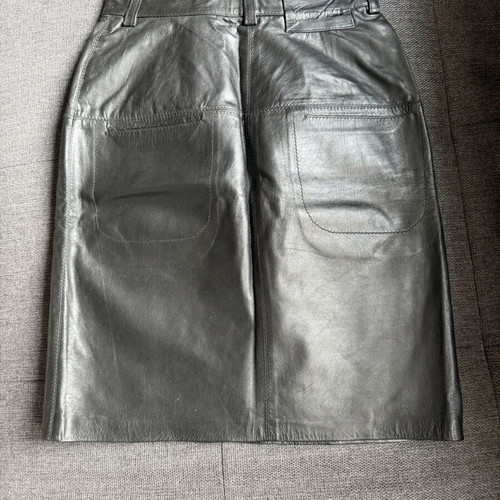 Black leather women's skirt like new, size S/36/8