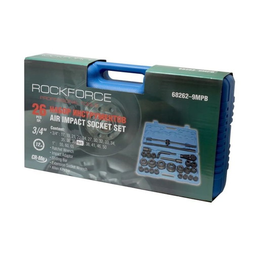 Rockforce Socket Set with Impact Sockets 3/4 12-Point 26 Pieces New