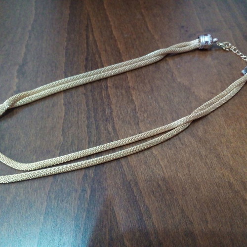 Double chain necklace used, gold color, versatile design