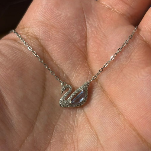 Swarovski necklace, silver, new