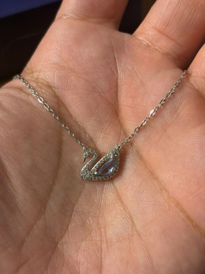 Swarovski necklace, silver, new