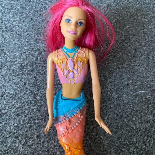 Barbie doll mermaid used Mattel with colorful tail