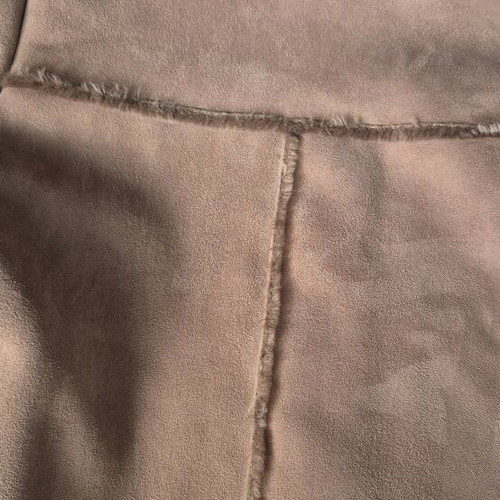 Children's coat new with eco fur camel brown for girls 10-12 years