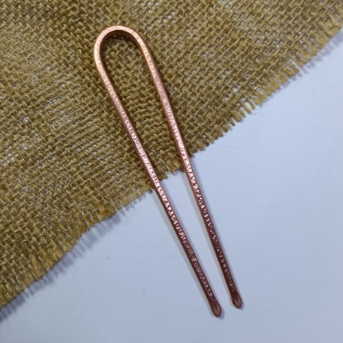 Hair Fork handmade from solid copper, new, 10.5 cm