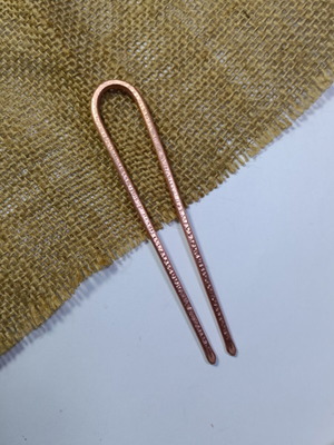 Hair Fork handmade from solid copper, new, 10.5 cm