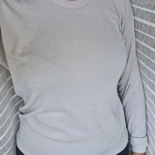 Beige pajama shirt used, size M/L
