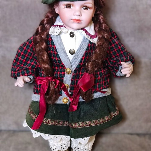Vintage porcelain doll 48 cm like new