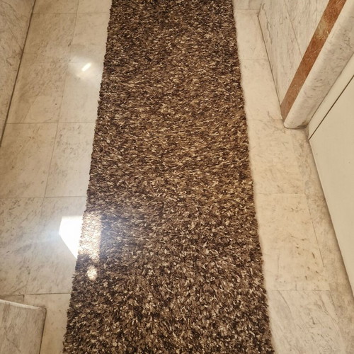 Shaggy runner rug like new, 250x70 cm, brown