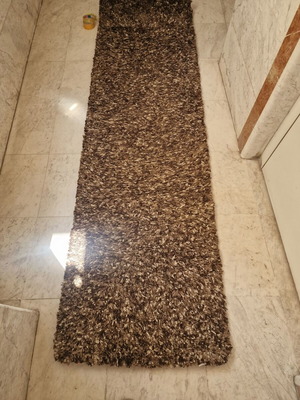 Shaggy runner rug like new, 250x70 cm, brown