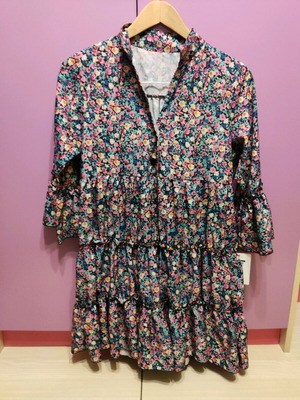 Floral mini blouse dress new one size multicolor
