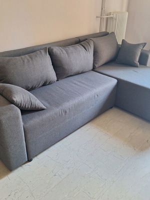 Sofa bed with storage, TV unit and two-door display cabinet like new