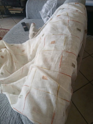 Κουρτίνα μπεζ με καφέ λεπτομέρειες καινούργια 1,70×2,20