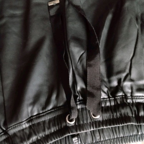 Black leatherette pants size L like new