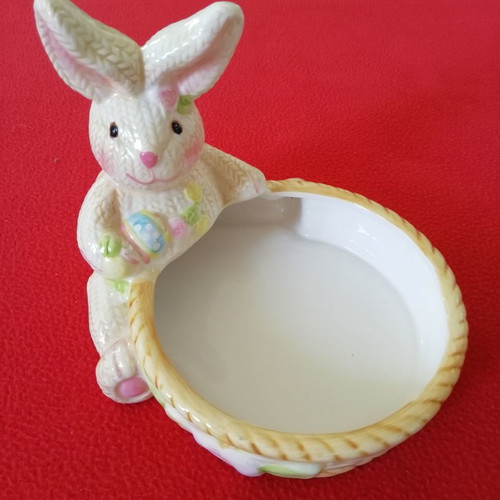Easter egg holder bunny used, ceramic