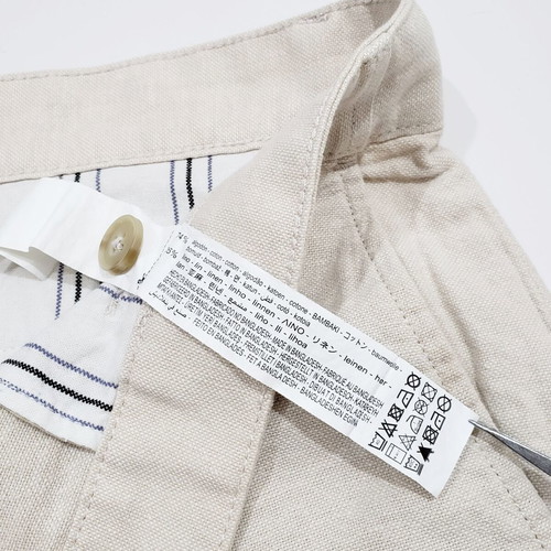 Zara men's shorts bermuda cotton and linen XL-2XL like new, white and beige