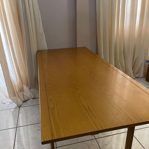 Silvestridis table used, wooden surface, minimal design