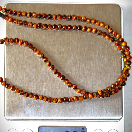 Gold necklace tiger's eye 14K 585 new with clasp Indico Jewels