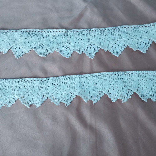 Vintage handmade circular crochet lace borders set of two