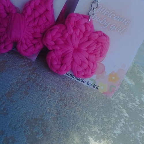 Handmade crochet keychains for wedding and baptism favors