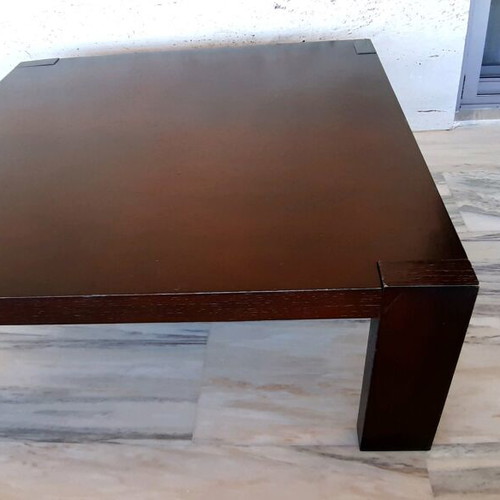 Coffee table used, solid wood wenge color 1.00x1.00m