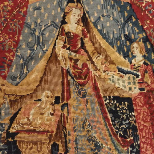 Tapestry embroidery used with theme The Lady and the Unicorn