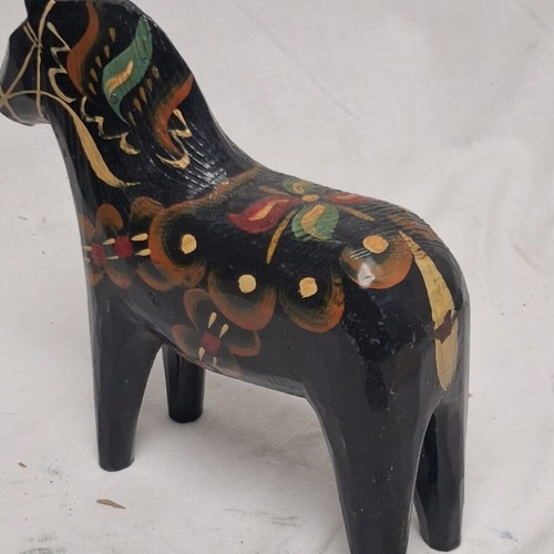 Dala Wooden Horse Handcrafted Scandinavian Folk Art
