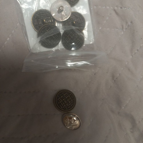 Buttons new, 3 gold and 6 bronze designs