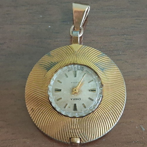 Vintage winding pendant watch CHAIKA used (17 jewels)