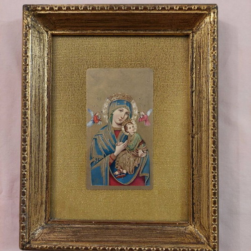 Icon of Panagia used with wooden frame and glass 19×15cm