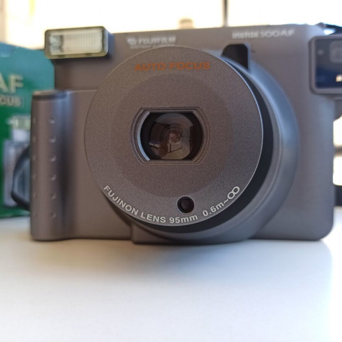Fujifilm Instax 500AF camera used with autofocus lens
